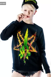 Nwt UNIF Burn Me Pentagram Weed Sweatshirt - Picture 1 of 9
