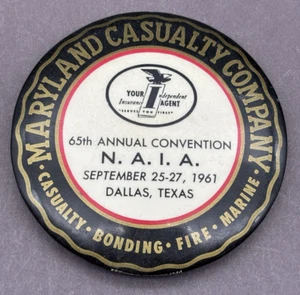 Vintage 1961 Maryland Casualty NAIA Taschenspiegel 65th Annual Convention 3,5" - Bild 1 von 2