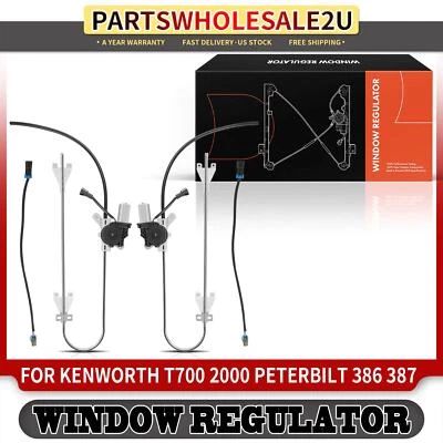 2x Regulador de ventana delantero izquierdo y derecho con motor para Kenworth T700 2000 Peterbilt Foto 1 de 4