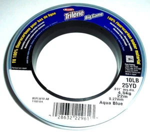 Berkley Trilene Big Game Fluorocarbon Leader Material (10#-25 Yds-Aqua Blue) - Imagen 1 de 1
