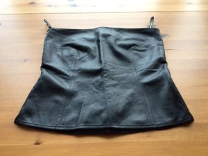 Blacky Dress Size 12 Black Leather Bustier Corset Top Zip Back Slight Stretch - Picture 1 of 10