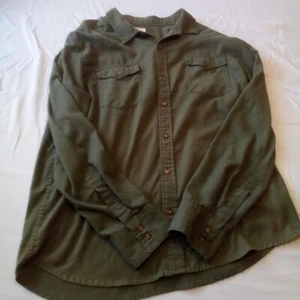 Levis Mens XL Western Shirt Green Red Tab Long Sleeve Button Up Pockets - Picture 1 of 8
