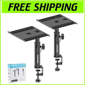 Sturdy Desktop Clamp Speaker Stands for Studio Monitors - 9" to 14" Adjustable - Picture 1 of 10