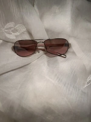 Gafas de sol vintage de aviador de cuero de plata esterlina rosa antidisturbios cromados corazones rojos Foto 1 de 2