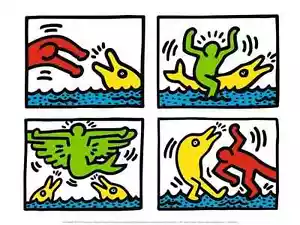 Pop Shop V by Keith Haring Art Print Rare Offset Lithograph Pop Poster 12x15.75 - Picture 1 of 1