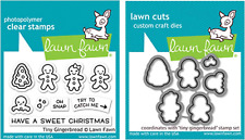 Lawn Fawn Tiny Gingerbread Clear Stamps and Coordinating Dies, Bundle of 2 Items