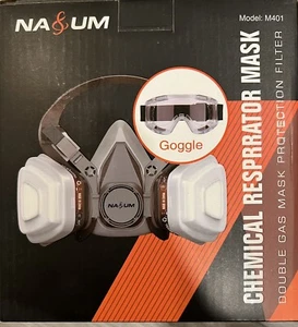 Chemical Respirator Mask, Double Gaz Mask Protection Filter - Picture 1 of 6