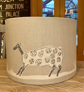 MADE TO ORDER LAMPSHADE VANESSA ARBUTHNOTT WILD & FREE LIMESTONE CHARCOAL FABRIC - Picture 1 of 6