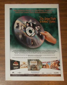 Seltene Werbung THE ADDAMS FAMILY Jurassic Park - Auf LaserDisc 1995 - Bild 1 von 1