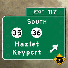 New Jersey parkway exit 117 Hazlet Keyport route 35 36 road sign Garden 12x10