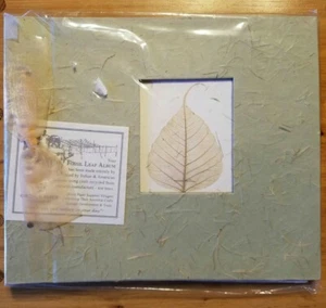 Recycled Paper Fossil Leaf Album Scrapbook World Paper NEW Light green - Picture 1 of 4
