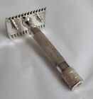 Vintage Gillette Single Ring Safety Razor  Open Comb Silver plated