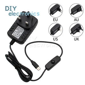 Raspberry Pi 4 Power Supply 5V 3A USB Type-C Power Adapter For Raspberry Pi 4 US - Picture 1 of 16