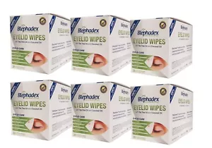 6x Boxes Blephadex Eyelid Wipes with Tea Tree Oil and Coconut Oil 30 Wipes - Foto 1 di 5