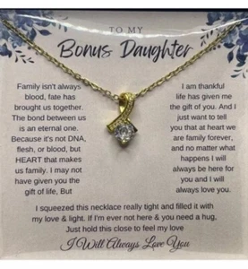 To My Bonus Daughter Gift, Necklace For Bonus Daughter, Gold Tone New with Box🩷 - Picture 1 of 4