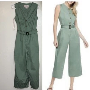 Gal Meets Glam Leonie grün ärmellos Utility Crop Overall mit Gürtel Taille 2 - Bild 1 von 9