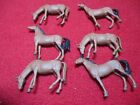 Unbranded 1/64 Scale Lot of (6) Plastic Brown Horses