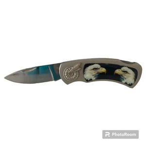 Folding Pocket Knife American Eagle Decorative Manual Lockback 3" Blade S.Steel - Picture 1 of 9
