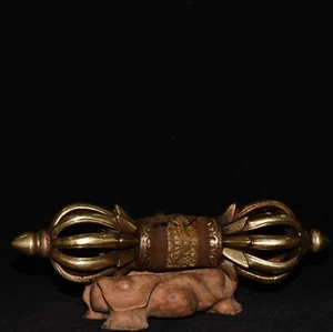 Collect Pure Copper Pendants Cloth Covered Vajra Pestle and Ornaments In Xizang - Picture 1 of 9