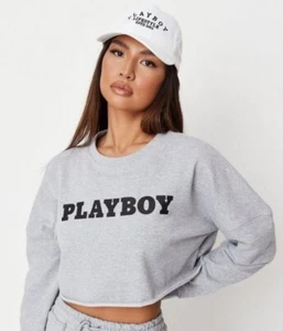 Playboy x long sleeved misguided crop top size 16 - Picture 1 of 4