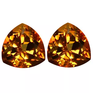 4,65 ct (2 pz) scintillante COPPIA ABBINATA trilioni (8 x 8 mm) lanterna solare topazio - Foto 1 di 1
