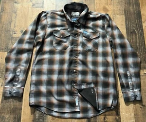 DIXXON Flannel Patina Brown Black Plaid - Men's Large - Picture 1 of 4