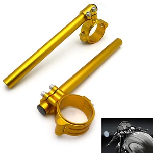 CNC 55mm Gold Riser Clip ons & handle bar For 2014-2019 BMW R Nine T inverted fo - Picture 1 of 9