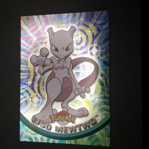 Mewtwo #150 - SILVER HOLO - TOPPS BLUE LOGO - TV Series 3 - POKEMON CARD - NM/LP