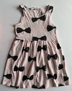H&M Girls Sleeveless Dress Sundress Light Pink with Bow Ties Size 4-6 Year - Picture 1 of 4