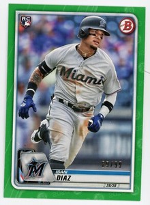 2020 Bowman Isan Diaz Green Rookie RC #5 #89/99 Marlins