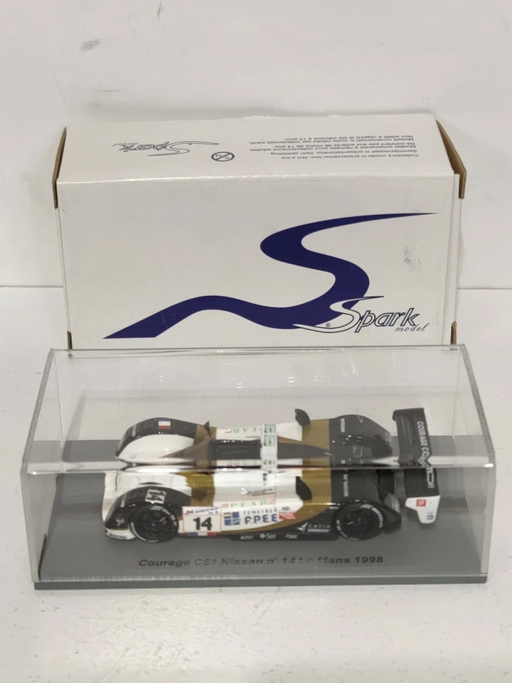 Coche de carreras Spark modelo 1998 Courage C51 Nissan #14 Le Mans 24h Minicar 1/43  Foto 1 de 4