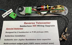 Reverse Tele Solderless H-H wiring upgrade + 500k for P-90 or Humbuckers! - Picture 1 of 8