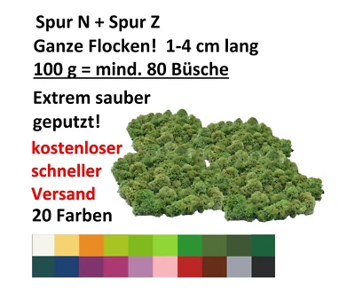 Muwse ohne Dreck ca 80 Büsche Bäume Hecken Rentier- Islandmoos Spur N/Z - 100g - Bild 1 von 3