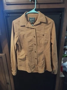 Woolrich Flannel Shirt Womens Medium Dark Caramel Heather Button Up Long Sleeve - Picture 1 of 8