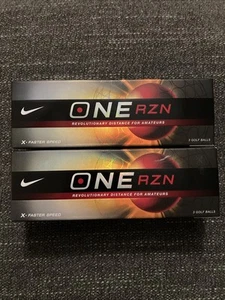 Two 3 Pack Nike RZN Black Golf Balls White NEW - Picture 1 of 2