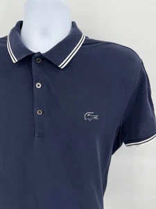 Lacoste Herren XL 6 Slim Fit Poloshirt Piqué Baumwolle Einfarbig Navy Blau Preppy - Bild 1 von 6