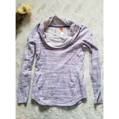 Sudadera Lucy Athleisure Blanca Púrpura Jaspeada Cuello Capucha 100% Algodón Talla XS Foto 1 de 4