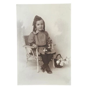 Antik 1917 Kind Portrait Foto Ethelda Thomas Alter 4 Oregon Familie Andenken - Bild 1 von 2