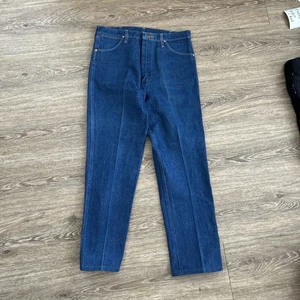 Vtg Wrangler Jeans Mens 33x30 Blue 13MWZ Cowboy Cut USA Made 80s Western Starch - Picture 1 of 5