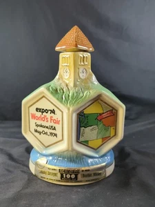 Jim Beam “EXPO ‘74 WORLDS FAIR” 1974 Bourbon Whiskey Decanter W/ Tax Stamps - Picture 1 of 11