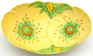 Lovely Art Deco Australian Design Carlton Ware Buttercup Pattern Oval Bowl Dish - Picture 1 of 16