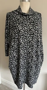 Bodyprints Grey Mix Animal Print 3/4 Length Sleeve Tunic Top - Size L BNWT - Picture 1 of 9