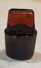 Bouchon en forme de carré d'apothicaire antique/vintage ambre/verre brun