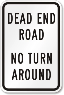 BANGIN' MEATS Dead End Road No Turnaround Sign Weatherproof Aluminum 8"x12"