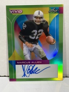 2023 Leaf Vivid Prismatic Green Marcus Allen auto/4 #BA-MA1 HOF Raiders