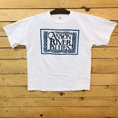 Camiseta azul vintage Canyon River EE. UU. para hombre talla grande blanca Foto 1 de 4