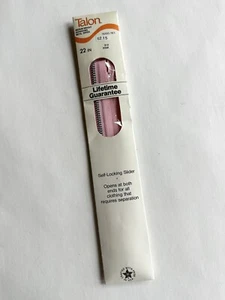 NEW NOS Vintage Talon Separating Metal Zipper Medium Weight PINK 22 in Style 332 - Picture 1 of 3