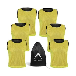 Athllete Reversible Pinnies (Set of 6 + Free Carry Bag) Basketball Soccer Tra... - Picture 1 of 8