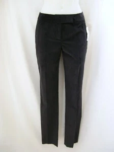 NWT $180 size 2 VINTAGE ETCETERA CHARCOAL GRAY BLACK COTTON SLIM PANTS - Picture 1 of 4