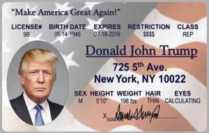 Donald Trump 002 Presidential ID Card Novelty Drivers License President MAGA - Picture 1 of 1